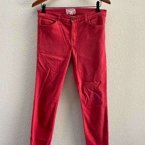 Current/Elliott Stiletto Skinny Pants In Red Coral Mid-Rise Size 30 1280-0465 - Picture 4 of 7